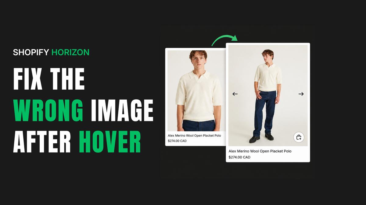 Cover reading “Fix the Wrong Image After Hover” beside two product-card images showing the initial and incorrect image states.